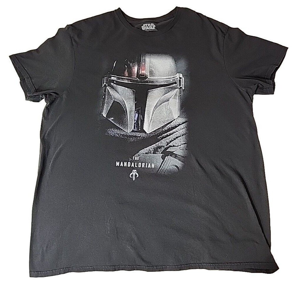 Star Wars The‎ Mandalorian Mens Black Graphic T Shirt Size XL